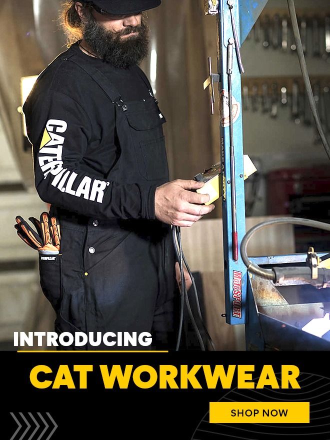 Introducing CAT workwear. Shop Now.