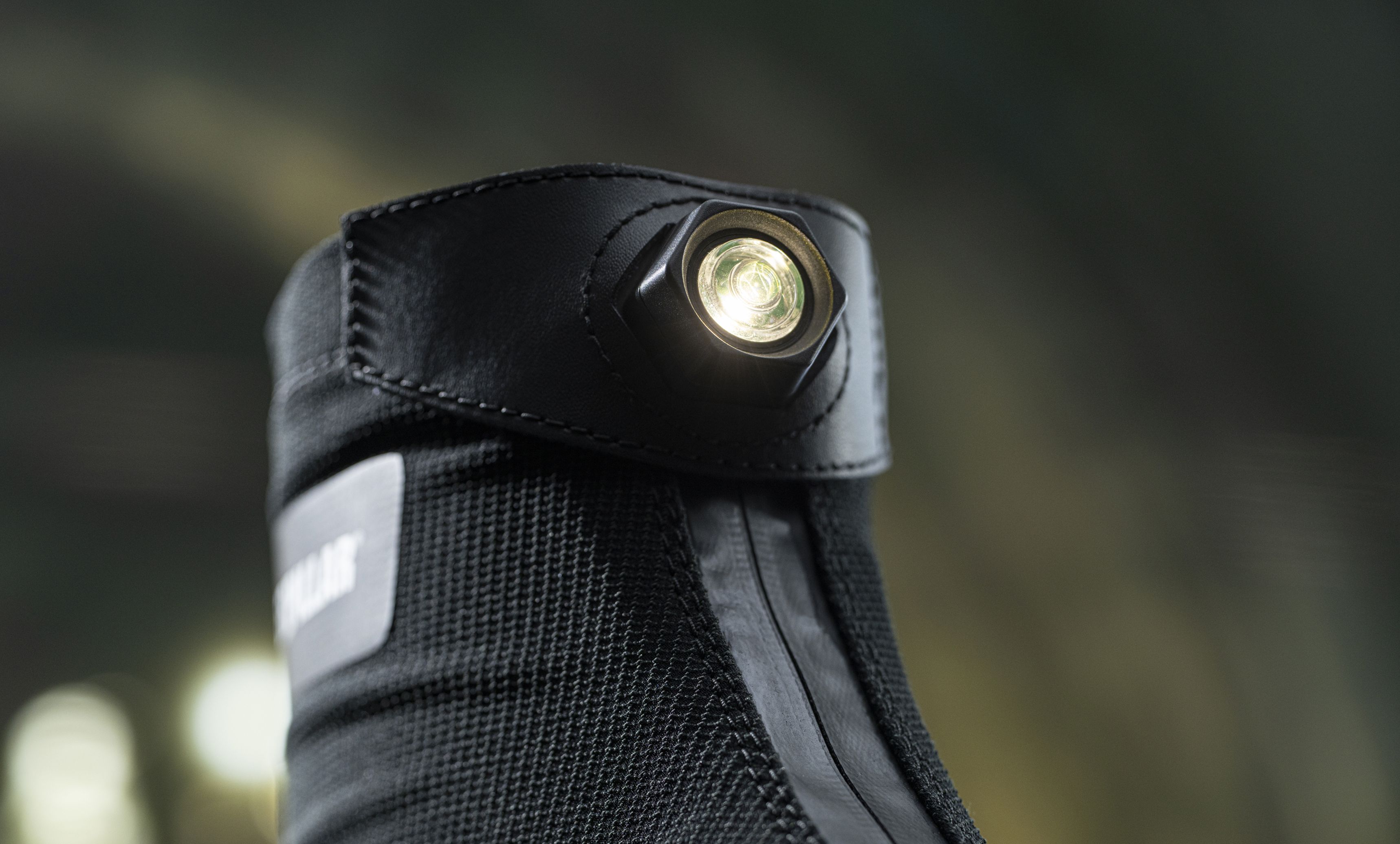 Close-up of the headlight on a Channel Tunnel boot.