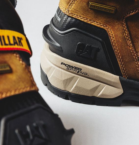 Close-up of shoe heel.