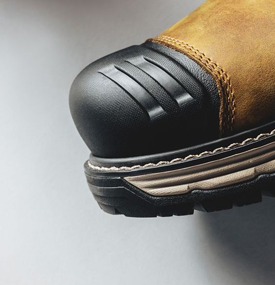 Close-up of shoe toe.