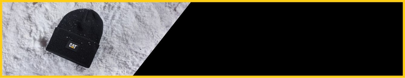 Black beanie in snow.