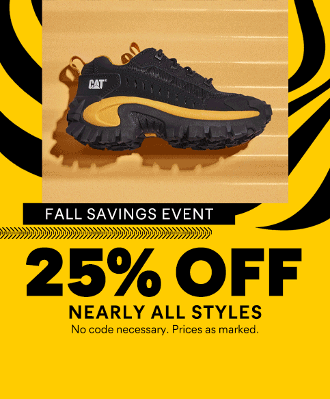 Gif of CAT shoes part of the Fall Savings Event