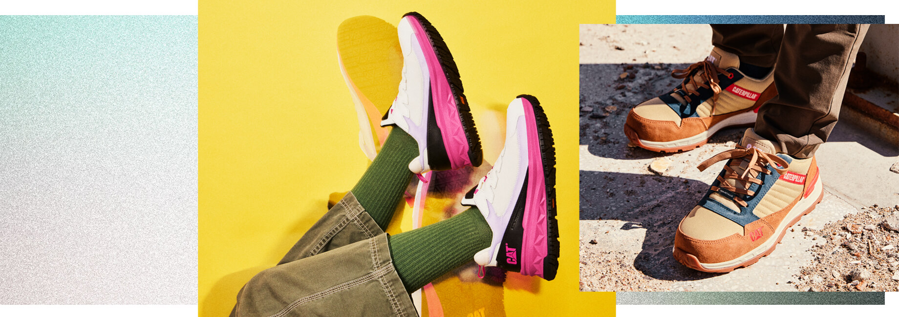 Pink, Black and White CAT Women's Streamline Runner Carbon Composite Toe Work Shoe