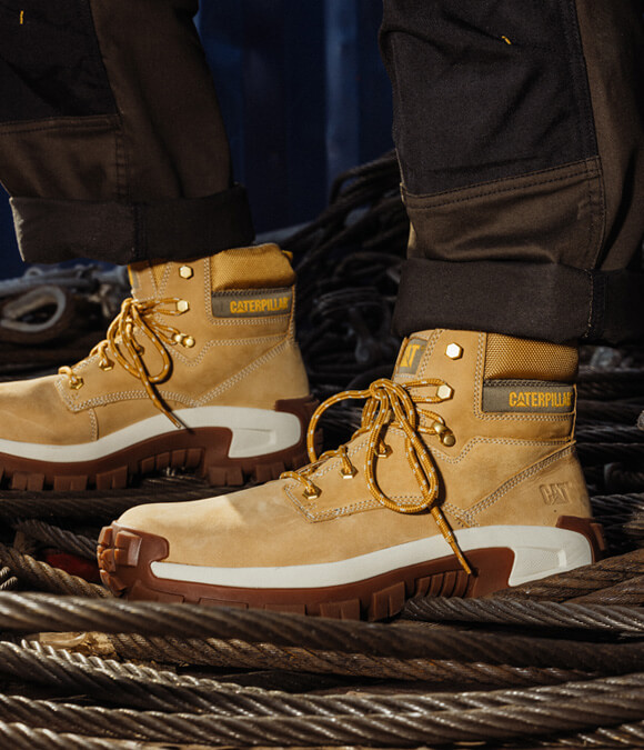 Tan CAT Invader boots