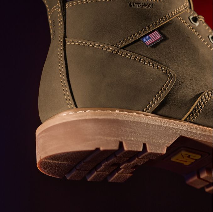 Close-up of shoe heel and sole.