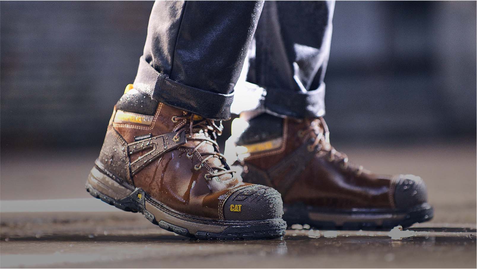 Caterpillar boots excavator top